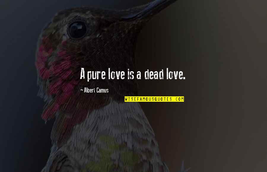 Empedocles Famous Quotes By Albert Camus: A pure love is a dead love. Empedocles Famous Quotes By Albert Camus: A pure love is a dead love.