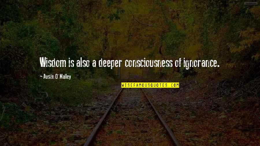 Empenho Em Quotes By Austin O'Malley: Wisdom is also a deeper consciousness of ignorance.