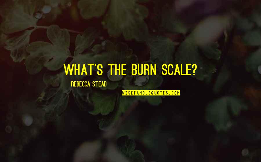 Empirium Quotes By Rebecca Stead: What's the burn scale?