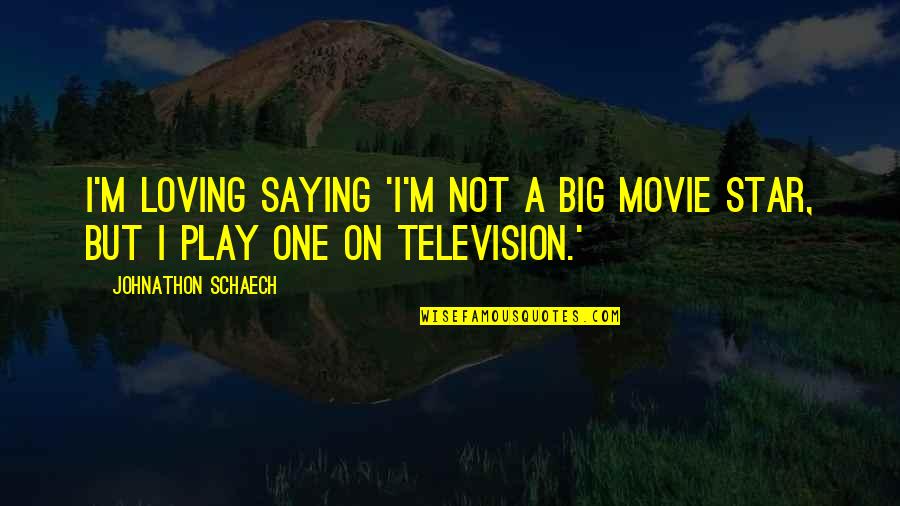 Employee Culture Quotes By Johnathon Schaech: I'm loving saying 'I'm not a big movie