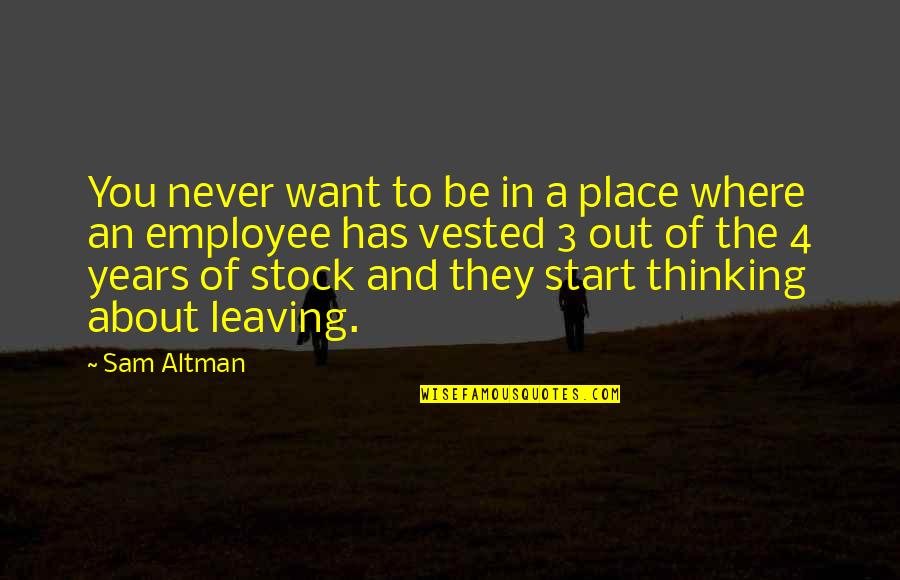 Employee Leaving Quotes By Sam Altman: You never want to be in a place