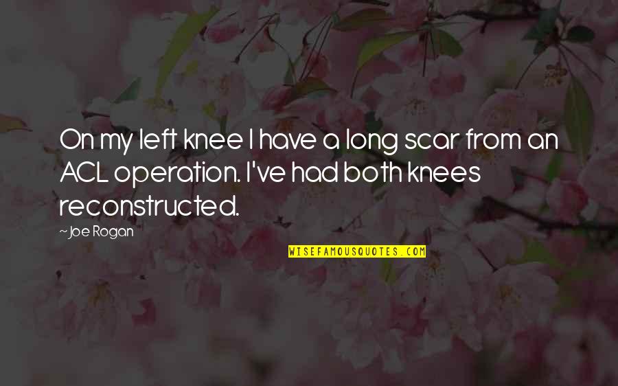 Employee Rewards Quotes By Joe Rogan: On my left knee I have a long Employee Rewards Quotes By Joe Rogan: On my left knee I have a long