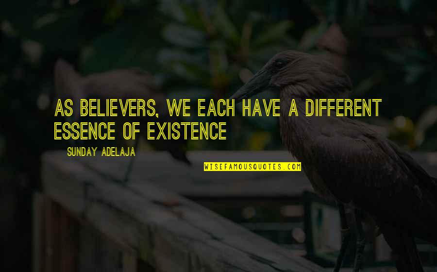 Employment Quotes By Sunday Adelaja: As believers, we each have a different essence