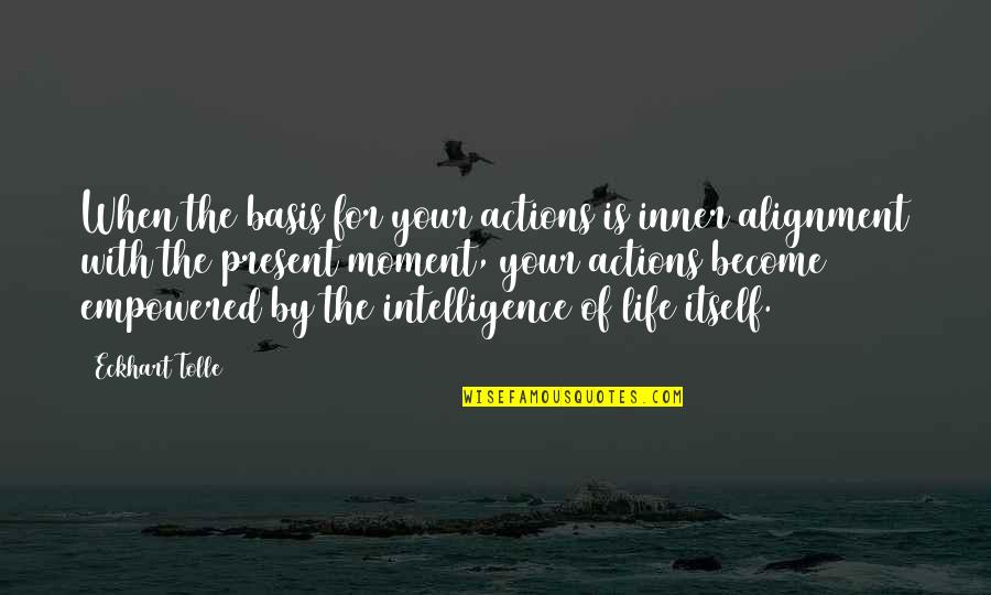Empowered Quotes By Eckhart Tolle: When the basis for your actions is inner Empowered Quotes By Eckhart Tolle: When the basis for your actions is inner