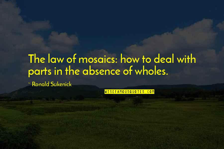 Empowerment Of Others Quotes By Ronald Sukenick: The law of mosaics: how to deal with Empowerment Of Others Quotes By Ronald Sukenick: The law of mosaics: how to deal with