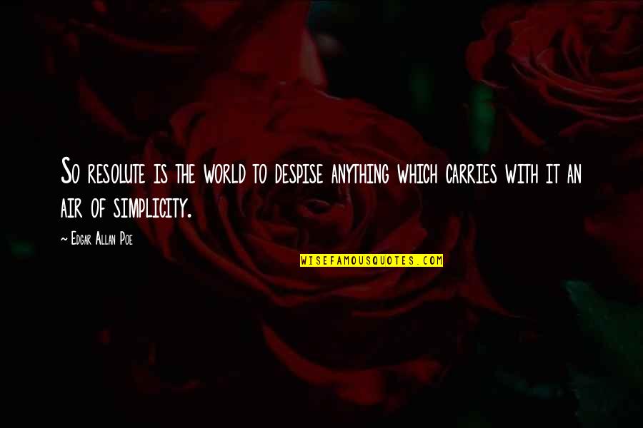 Empresas De Servicios Quotes By Edgar Allan Poe: So resolute is the world to despise anything Empresas De Servicios Quotes By Edgar Allan Poe: So resolute is the world to despise anything