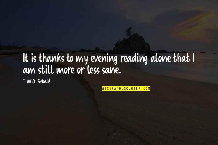 Emprunteur Quotes By W.G. Sebald: It is thanks to my evening reading alone