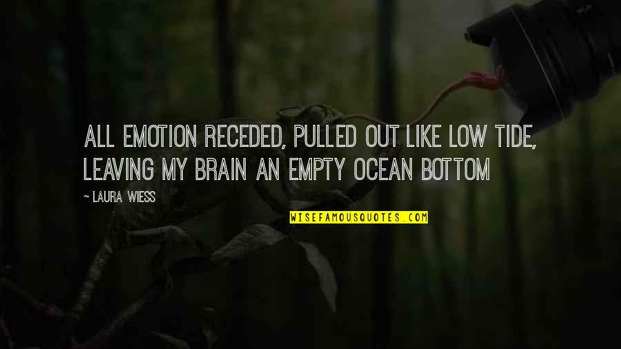 Empty Brain Quotes By Laura Wiess: All emotion receded, pulled out like low tide,