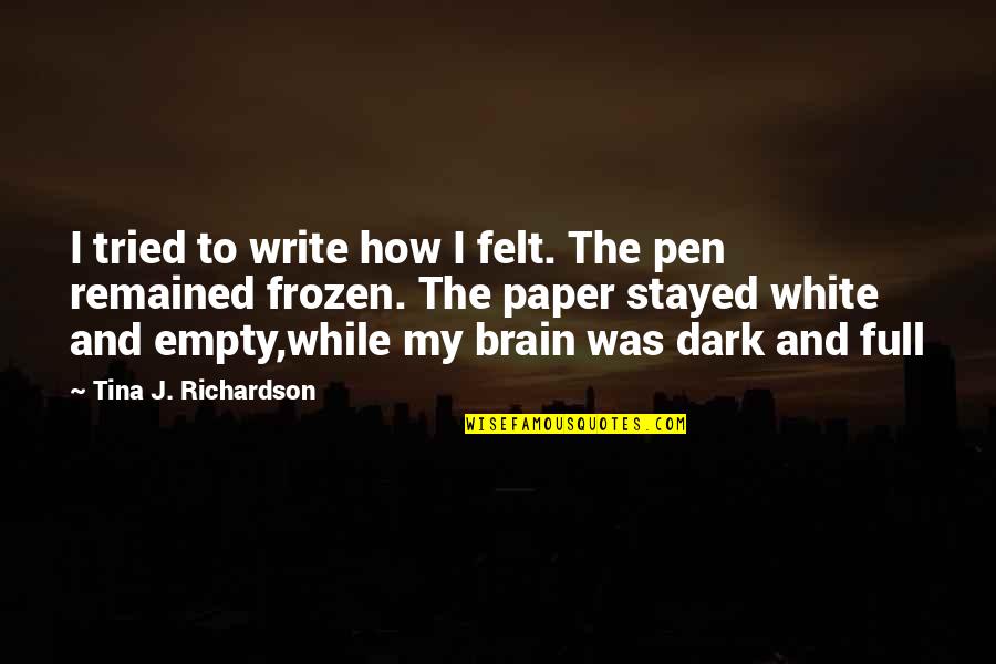 Empty Brain Quotes By Tina J. Richardson: I tried to write how I felt. The