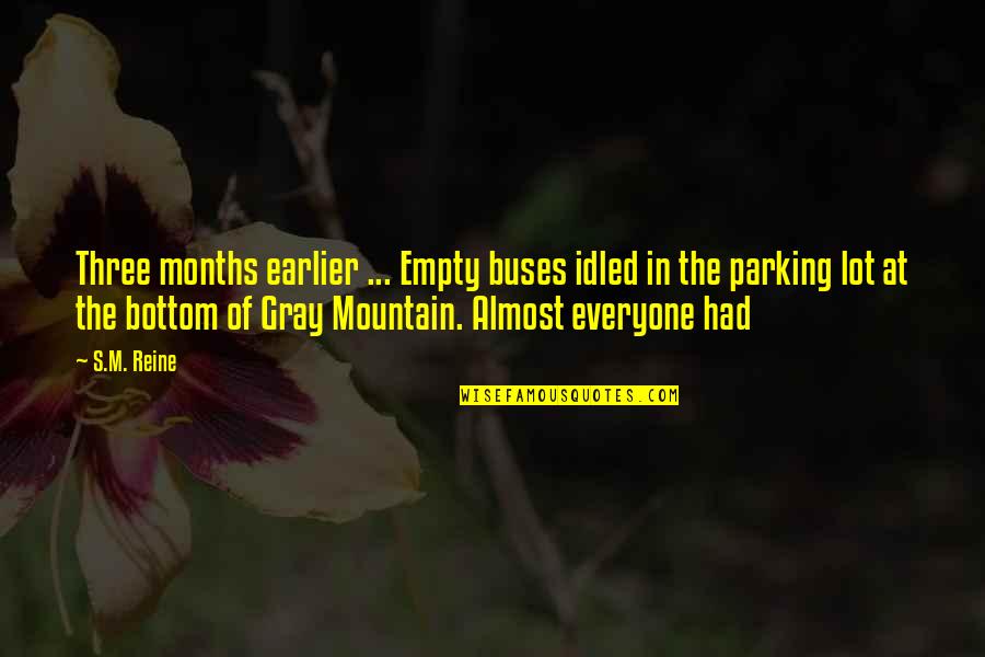 Empty Parking Lot Quotes By S.M. Reine: Three months earlier ... Empty buses idled in