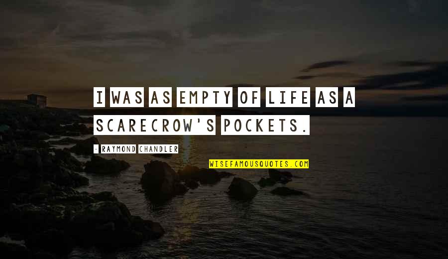 Empty Pockets Quotes By Raymond Chandler: I was as empty of life as a