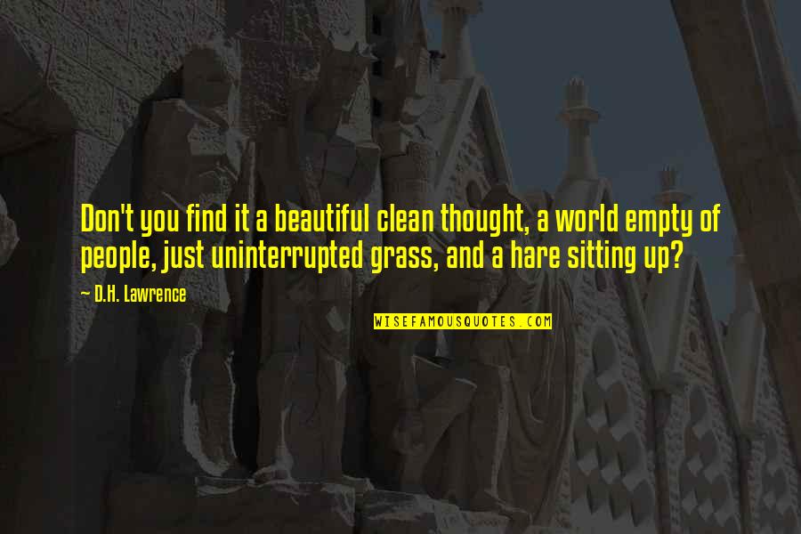 Empty World Quotes By D.H. Lawrence: Don't you find it a beautiful clean thought,