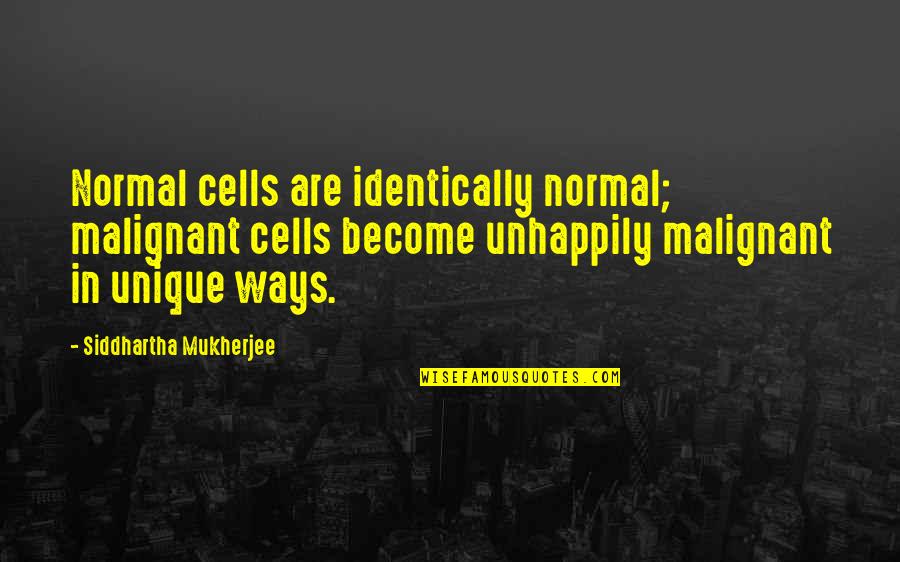 Emre Kizilirmak Quotes By Siddhartha Mukherjee: Normal cells are identically normal; malignant cells become Emre Kizilirmak Quotes By Siddhartha Mukherjee: Normal cells are identically normal; malignant cells become