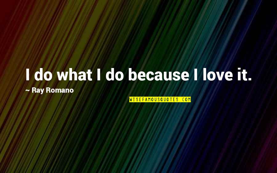Emulsion Remover Quotes By Ray Romano: I do what I do because I love
