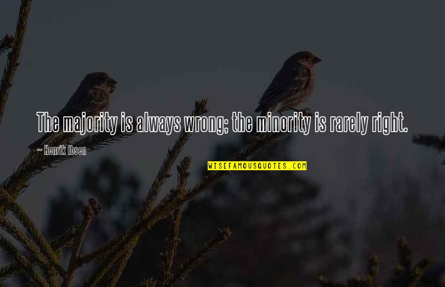 Enache Florin Quotes By Henrik Ibsen: The majority is always wrong; the minority is Enache Florin Quotes By Henrik Ibsen: The majority is always wrong; the minority is