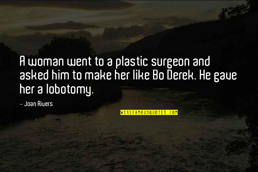 Enam Quotes By Joan Rivers: A woman went to a plastic surgeon and