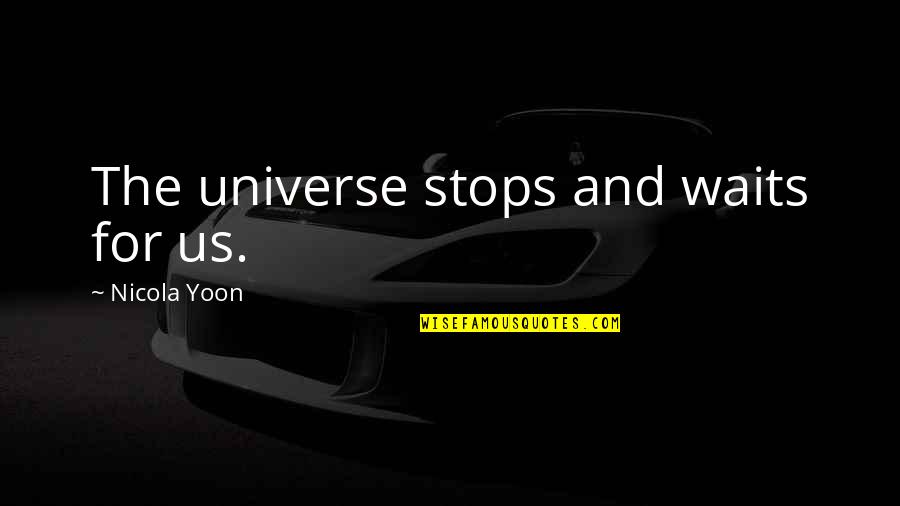 Enanitos Toreros Quotes By Nicola Yoon: The universe stops and waits for us.