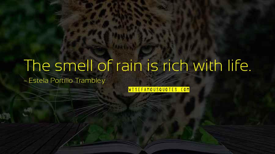 Encaixar Ou Quotes By Estela Portillo Trambley: The smell of rain is rich with life.