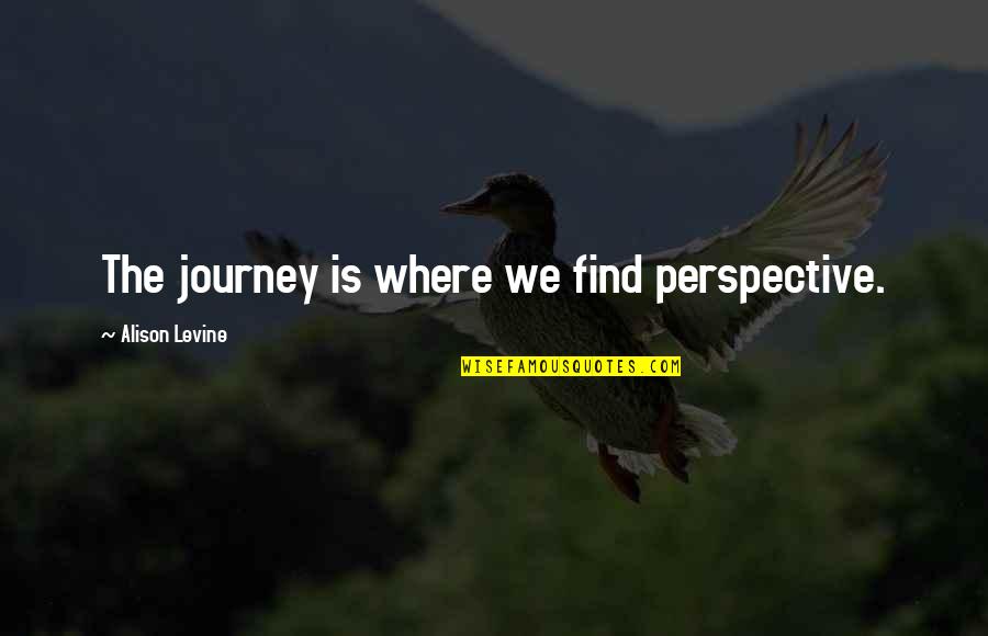 Encajosa Quotes By Alison Levine: The journey is where we find perspective. Encajosa Quotes By Alison Levine: The journey is where we find perspective.