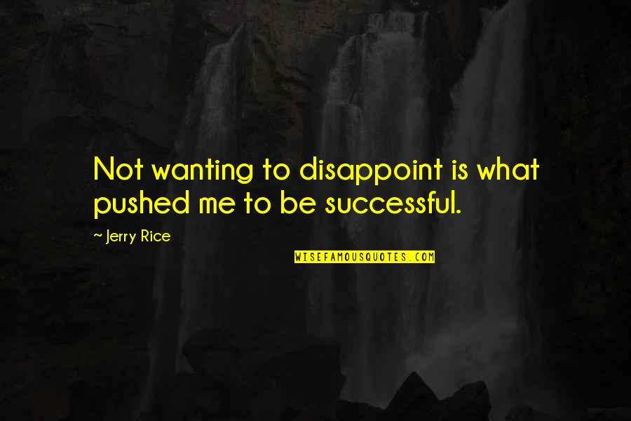 Encargado Definicion Quotes By Jerry Rice: Not wanting to disappoint is what pushed me