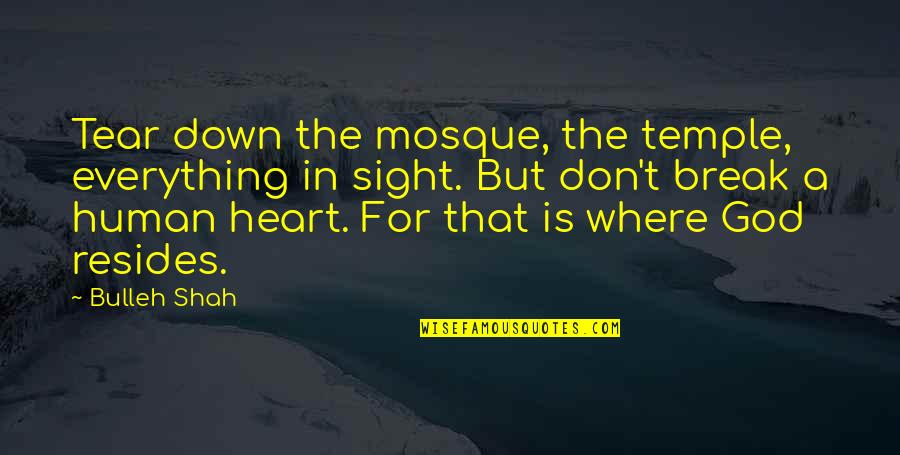 Encarna O Quotes By Bulleh Shah: Tear down the mosque, the temple, everything in Encarna O Quotes By Bulleh Shah: Tear down the mosque, the temple, everything in