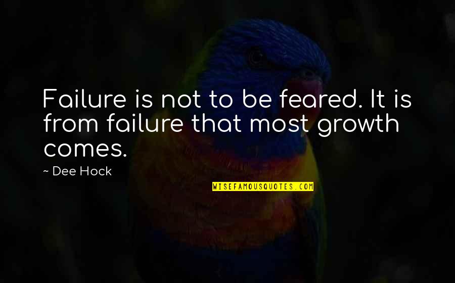 Enchentes Quotes By Dee Hock: Failure is not to be feared. It is