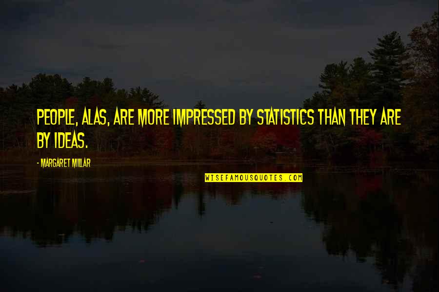 Encimera Teka Quotes By Margaret Millar: People, alas, are more impressed by statistics than