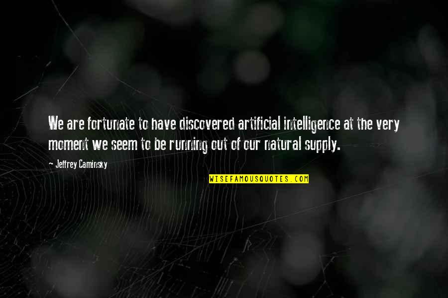 Encited Quotes By Jeffrey Caminsky: We are fortunate to have discovered artificial intelligence