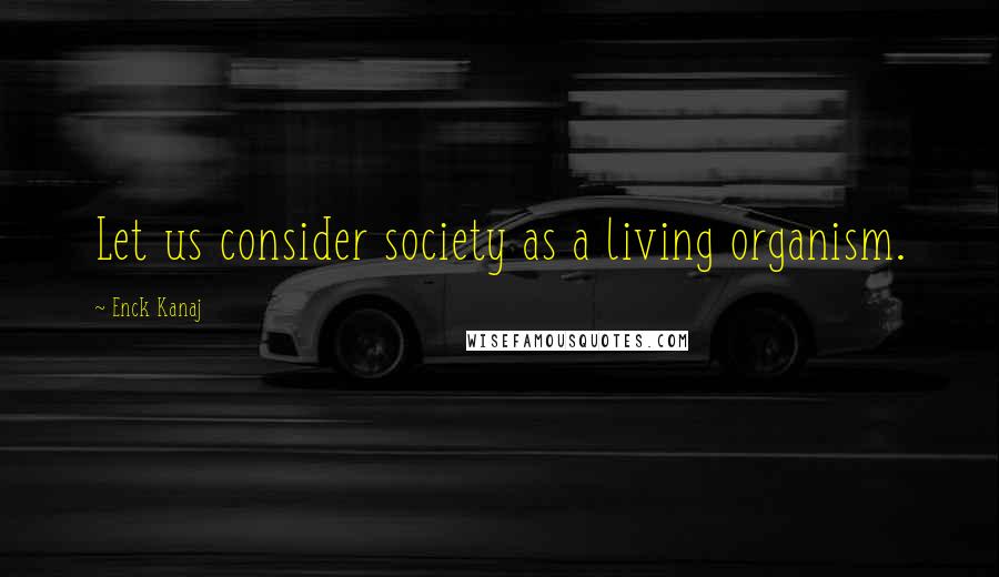 Enck Kanaj quotes: Let us consider society as a living organism.