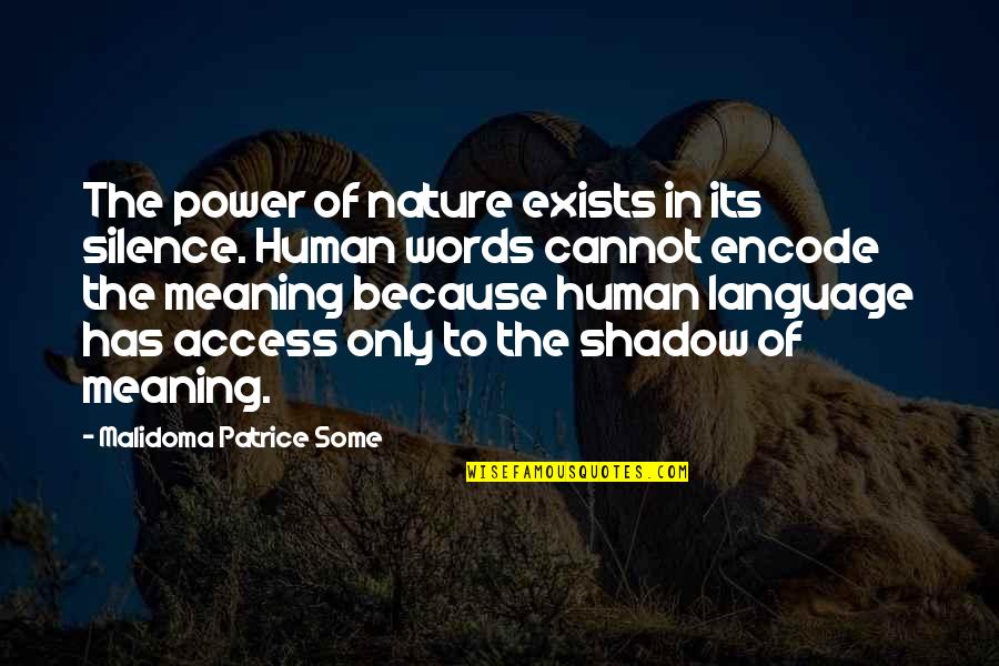 Encode Quotes By Malidoma Patrice Some: The power of nature exists in its silence.