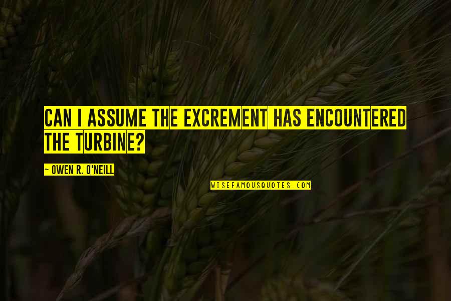 Encountered Quotes By Owen R. O'Neill: Can I assume the excrement has encountered the