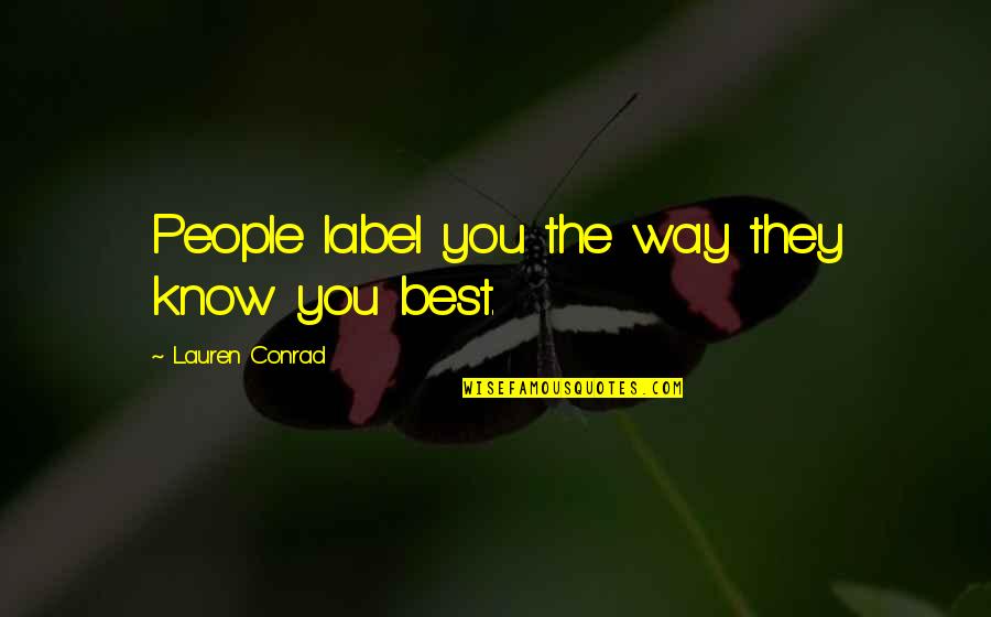 Encouragement And Discouragement Quotes By Lauren Conrad: People label you the way they know you