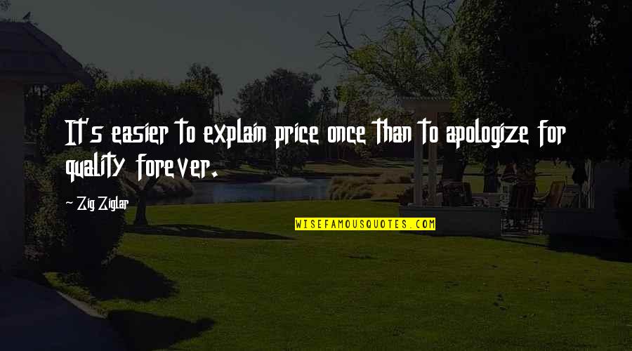Encouragement For Quotes By Zig Ziglar: It's easier to explain price once than to