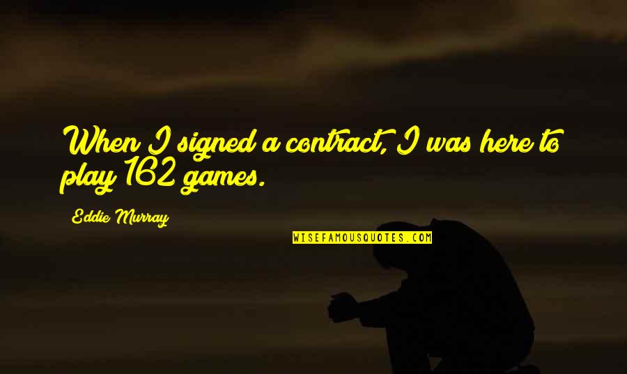 Encouragement For School Quotes By Eddie Murray: When I signed a contract, I was here