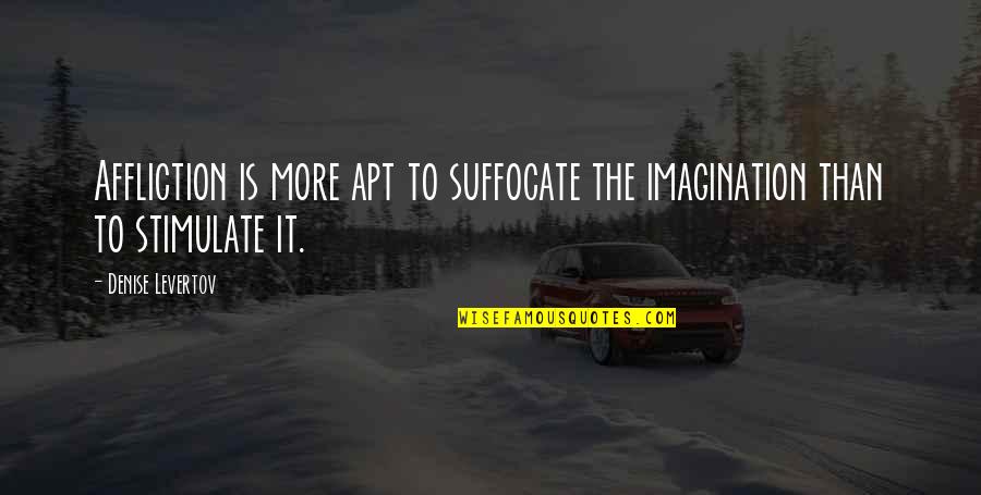 Encouragement Quotes By Denise Levertov: Affliction is more apt to suffocate the imagination