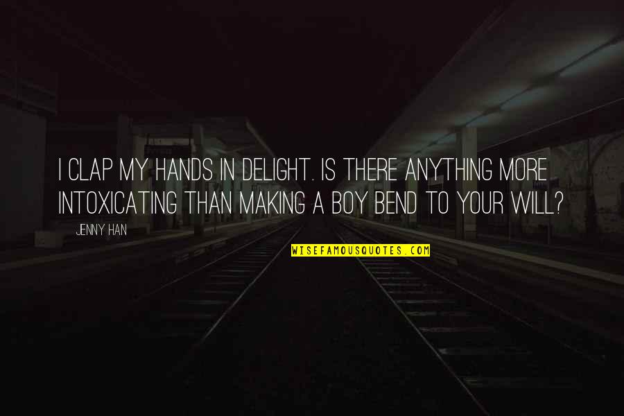 Encrusted Quotes By Jenny Han: I clap my hands in delight. Is there