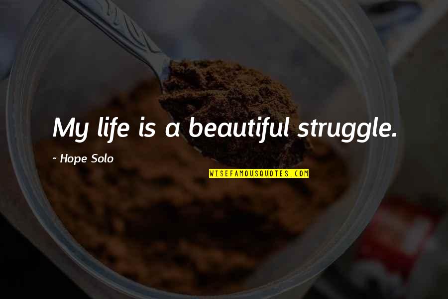 Encrusted Synonym Quotes By Hope Solo: My life is a beautiful struggle.