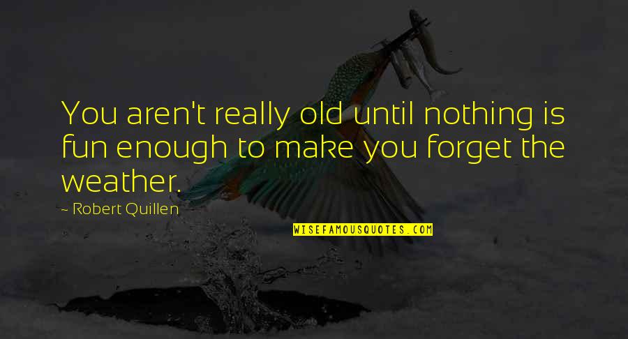 Encuentros Quotes By Robert Quillen: You aren't really old until nothing is fun