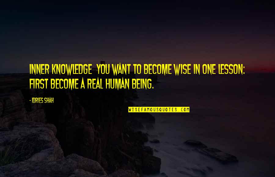 Encyclopeadia Quotes By Idries Shah: Inner Knowledge You want to become wise in