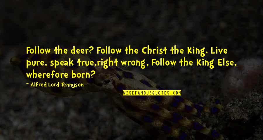 Encyclopedia Britannica Quotes By Alfred Lord Tennyson: Follow the deer? Follow the Christ the King.