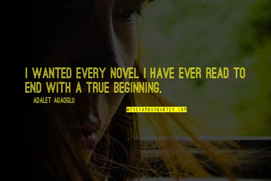 End And New Beginning Quotes By Adalet Agaoglu: I wanted every novel I have ever read