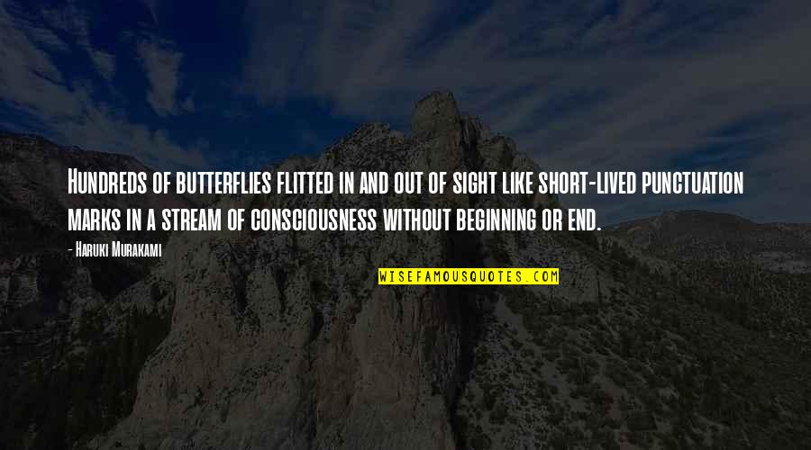 End In Sight Quotes By Haruki Murakami: Hundreds of butterflies flitted in and out of