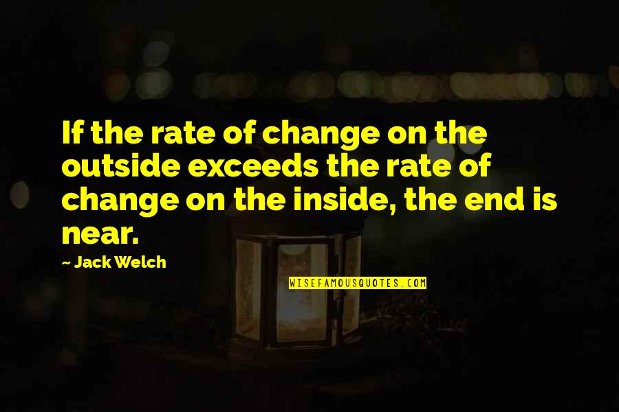End Is Near Quotes By Jack Welch: If the rate of change on the outside