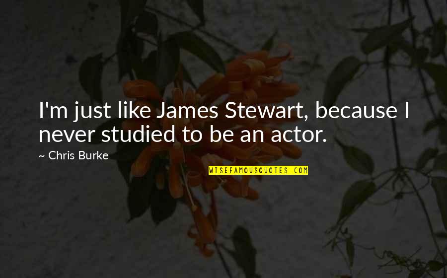 End Of Childhood Quotes By Chris Burke: I'm just like James Stewart, because I never