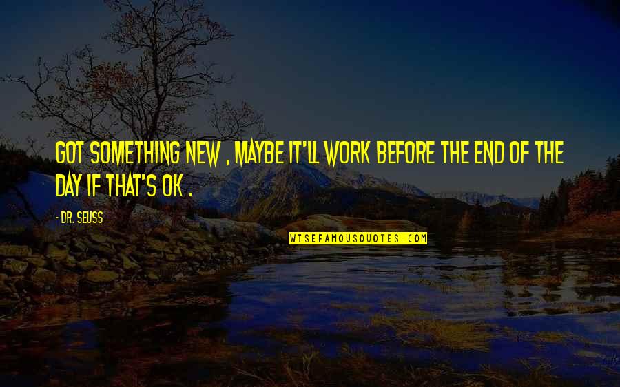End Of Day Work Quotes By Dr. Seuss: Got something new , maybe it'll work before