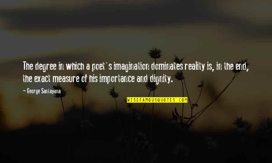 End Of Degree Quotes By George Santayana: The degree in which a poet's imagination dominates