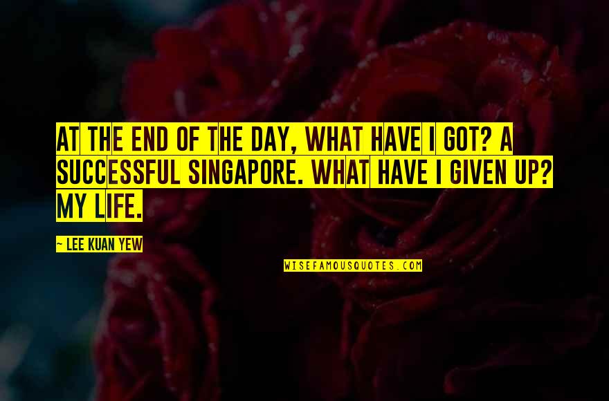 End Of My Life Quotes By Lee Kuan Yew: At the end of the day, what have