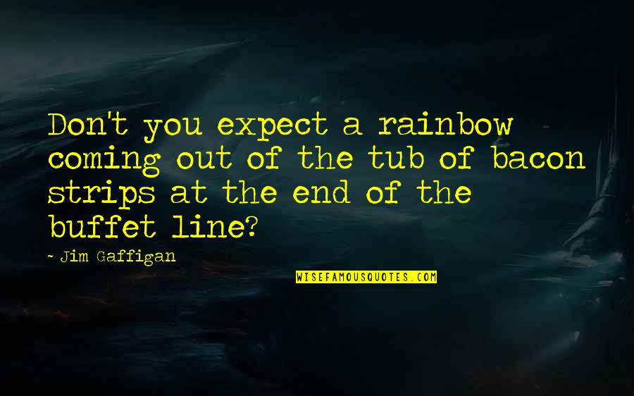 End Of Rainbow Quotes By Jim Gaffigan: Don't you expect a rainbow coming out of