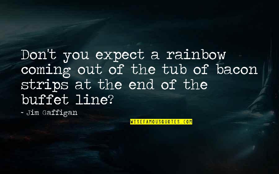 End Of The Rainbow Quotes By Jim Gaffigan: Don't you expect a rainbow coming out of
