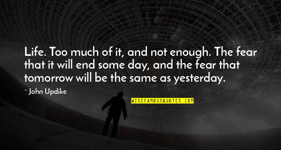 End Of Work Day Quotes By John Updike: Life. Too much of it, and not enough.